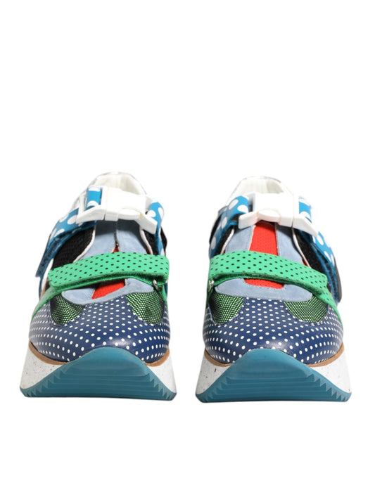 Dolce & Gabbana Multicolor Leather Low Top Sneakers Shoes
