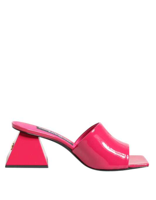 Dolce & Gabbana Pink Open Toe Block Heel Mules Sandals Shoes