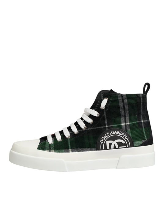 Dolce & Gabbana Multicolor Cotton High Top Men Sneakers Shoes