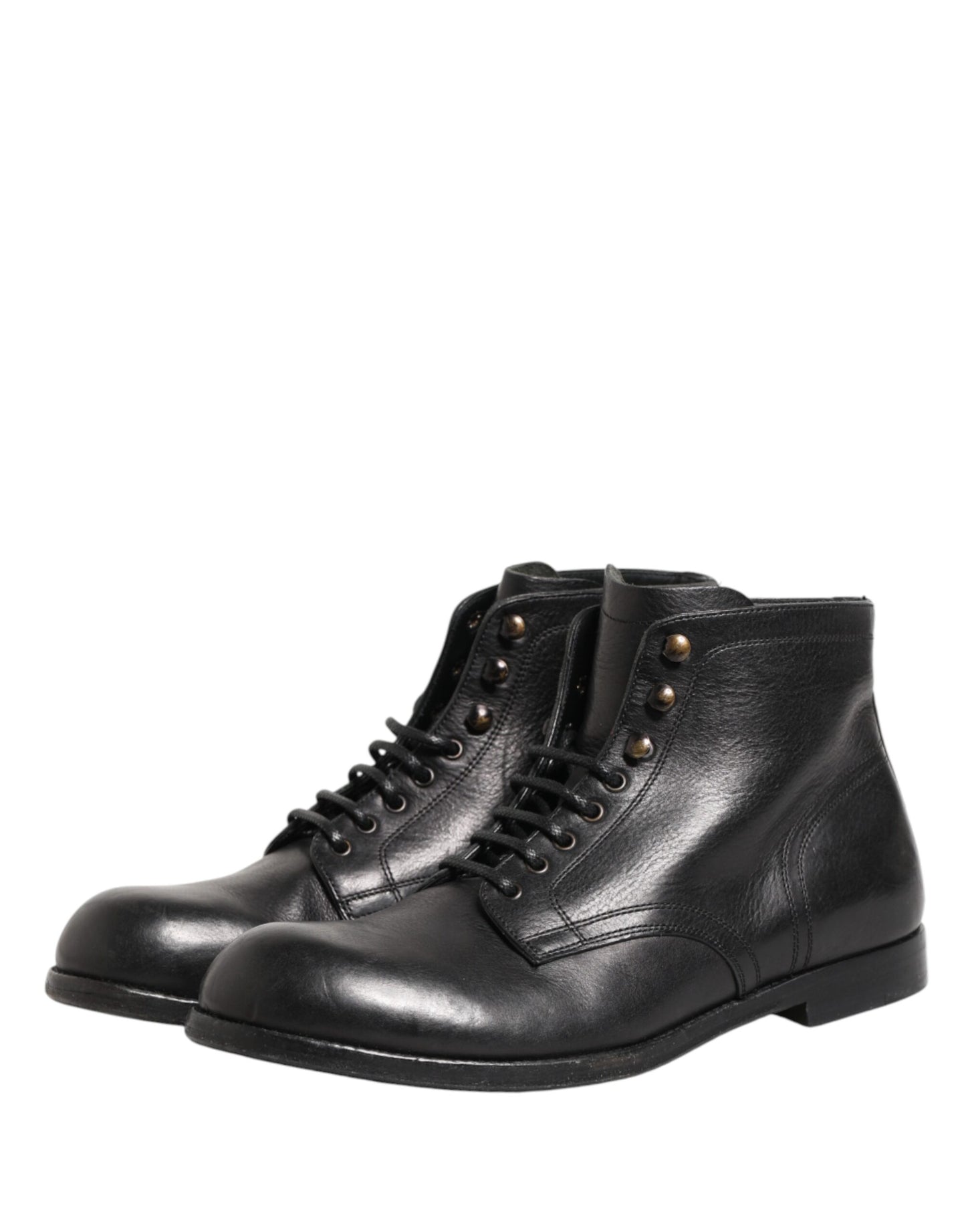 Dolce & Gabbana Black Lace Up Short Ankle Boots Men Shoes