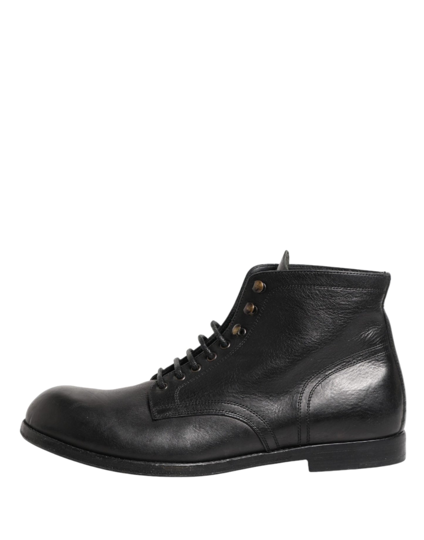 Dolce & Gabbana Black Lace Up Short Ankle Boots Men Shoes
