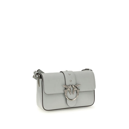 PINKO Gray Calf Leather Bos Taurus Shoulder Bag