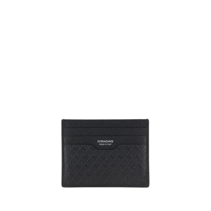 Ferragamo Black Calf Leather Bos Taurus Wallet