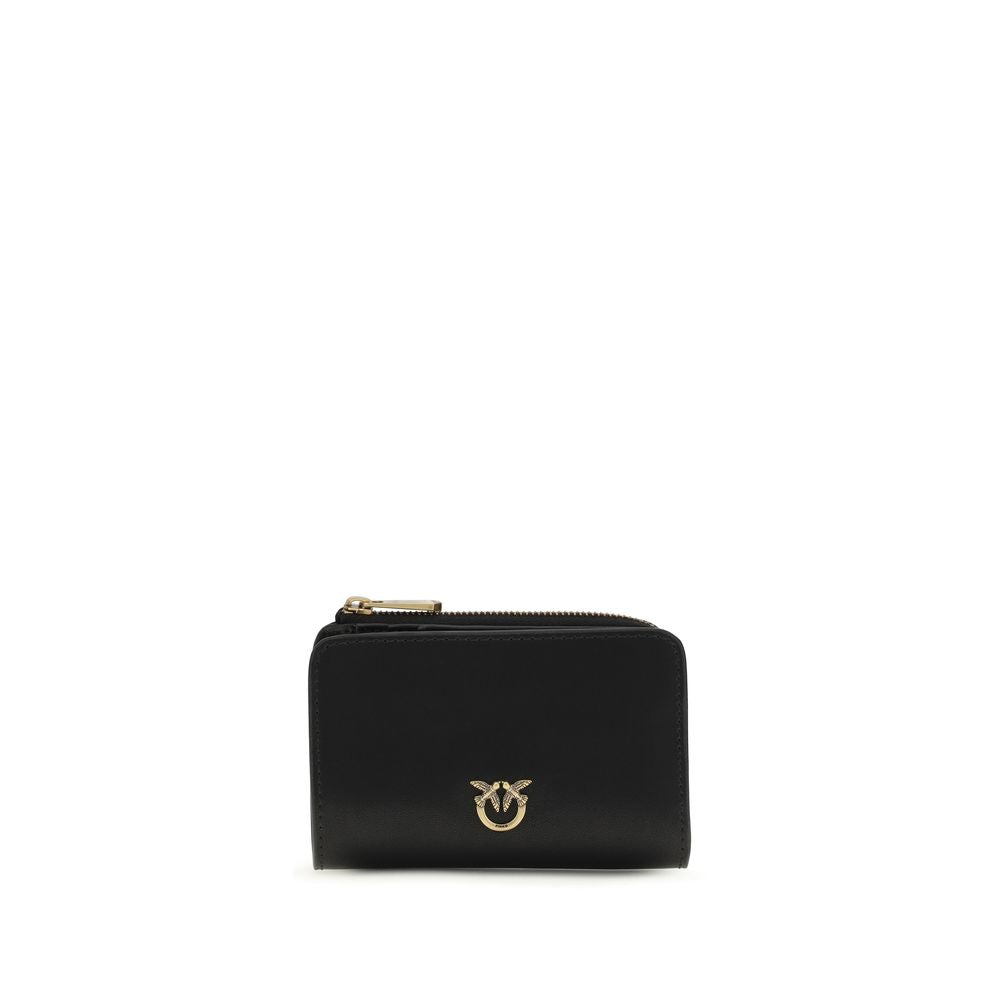 PINKO Black Calf Leather Bos Taurus Wallet