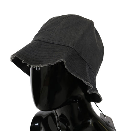 Costume National Black Washed Wide Brim Outdoor Bucket Hat
