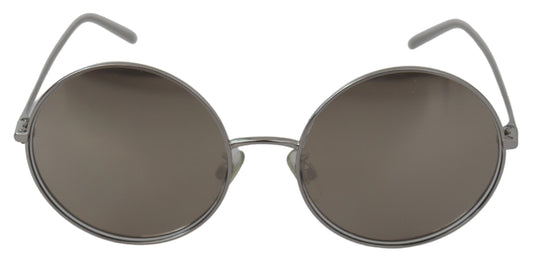 Dolce & Gabbana Silver Plated Round Gray Le nses Women Sunglasses