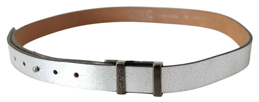 Costume National Brown Metallic Silver Leather Belt