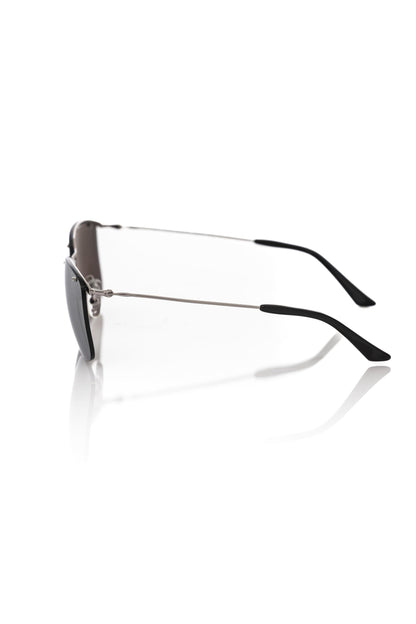 Frankie Morello Silver Metallic Fibre Men Sunglass