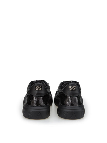 Casadei Black Sequins Off-Road Sneakers