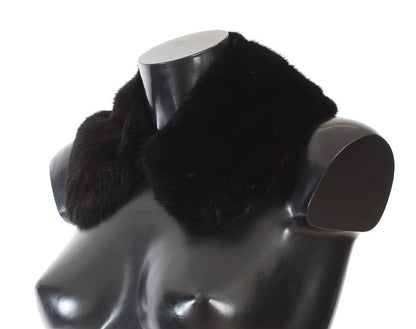 Dolce & Gabbana Black Mink Fur Shoulder Collar Scarf