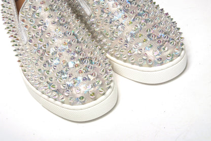Christian Louboutin White Ab/Clear Ab Roller Boat Woman Flat Sneaker