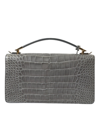 Balenciaga Gray Exotic Leather Medium Shoulder Hand Purse Bag