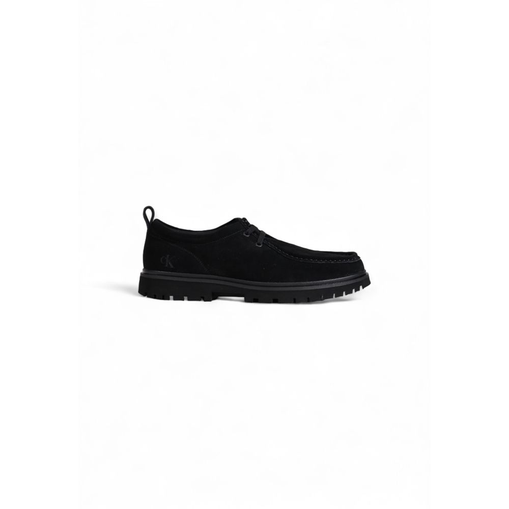 Calvin Klein Jeans Black Suede Leather Oxfords And Derbies