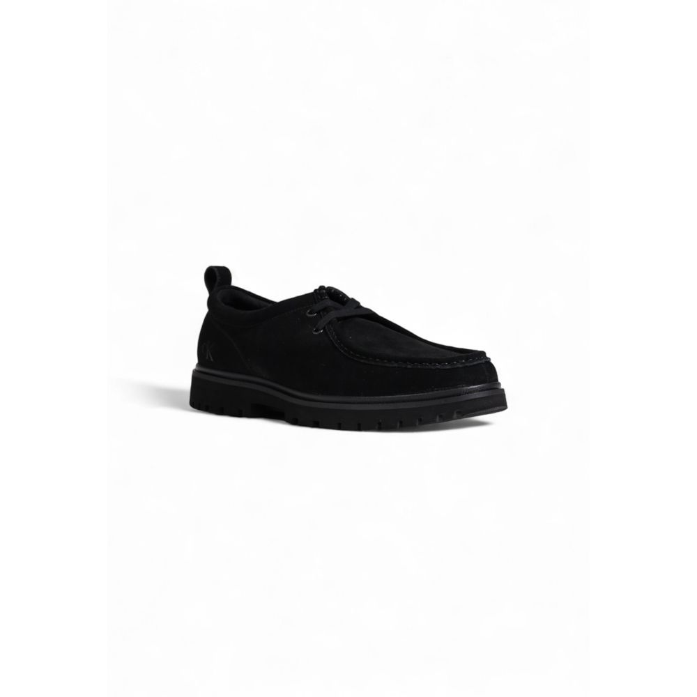 Calvin Klein Jeans Black Suede Leather Oxfords And Derbies