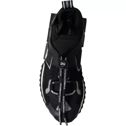 Dolce & Gabbana Black White Logo Sorrento Mens Sneakers Shoes