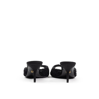 Dolce & Gabbana Black Cotton Mules