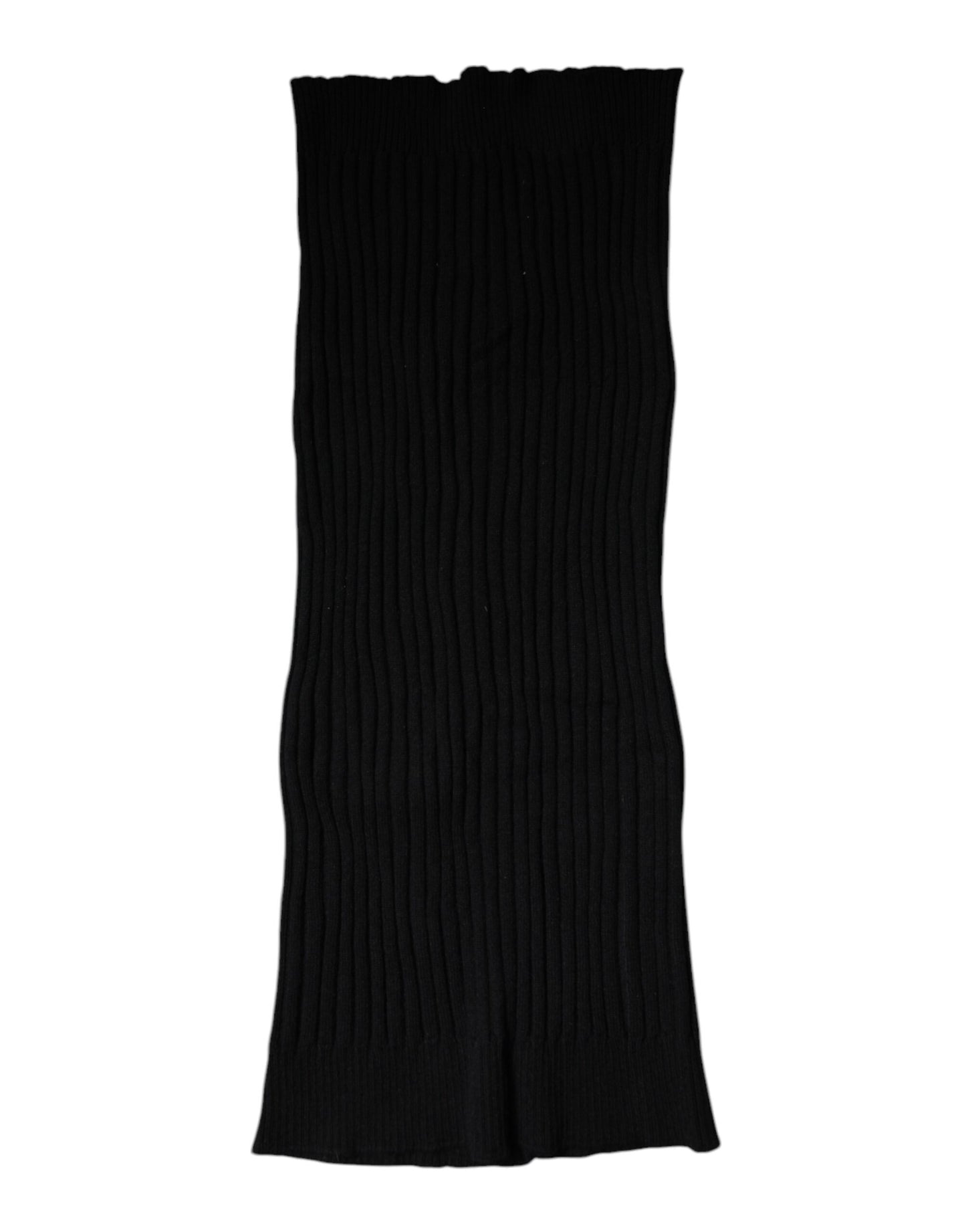 Dolce & Gabbana Black Cashmere Knitted Neck Warmer Foulard Scarf