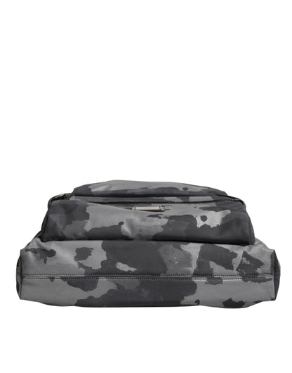 Dolce & Gabbana Gray Camo Cotton Multiple Compartments Tote Bag