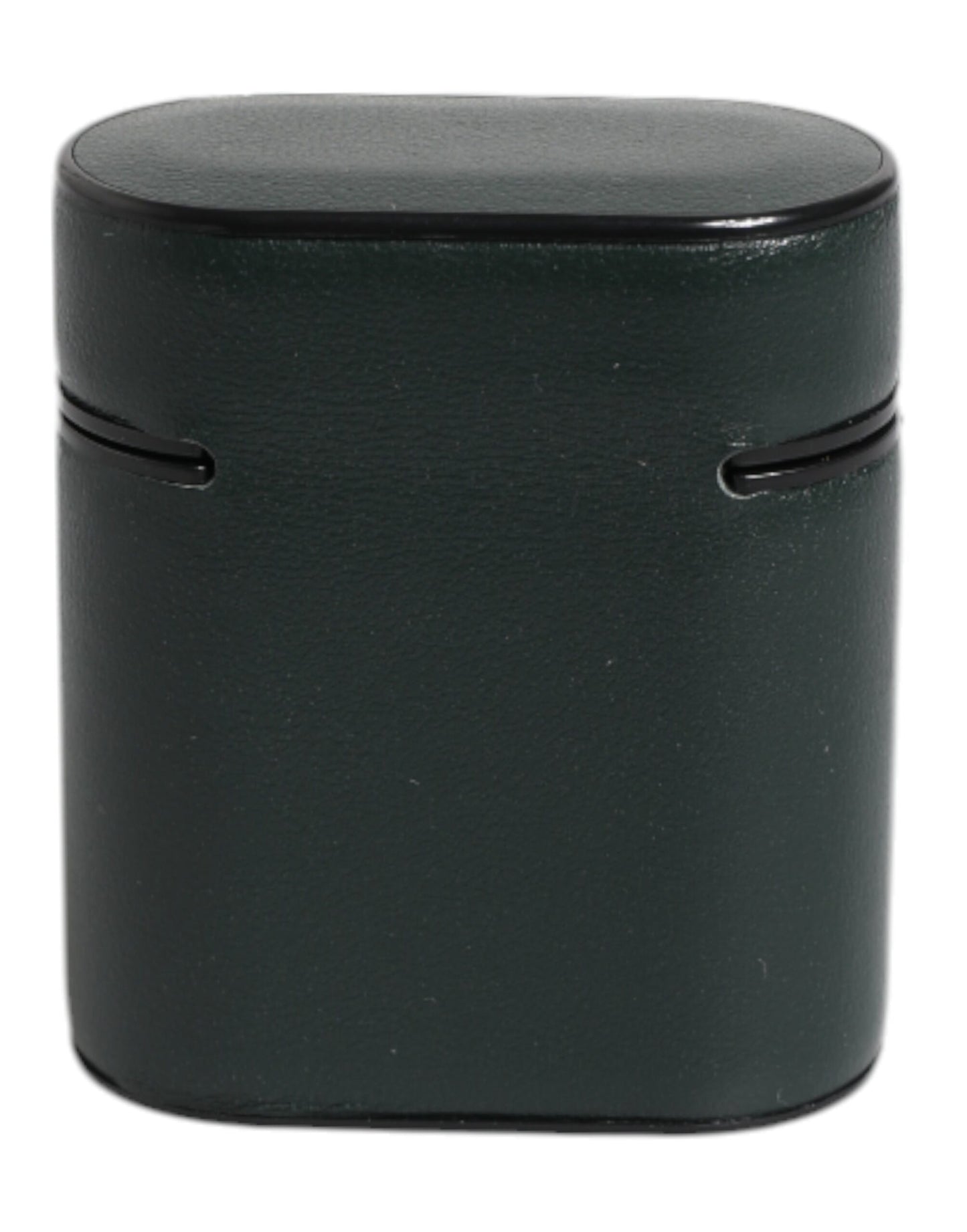 Dolce & Gabbana Green Calfskin Leather Logo Print Flip Holder Airpods Case