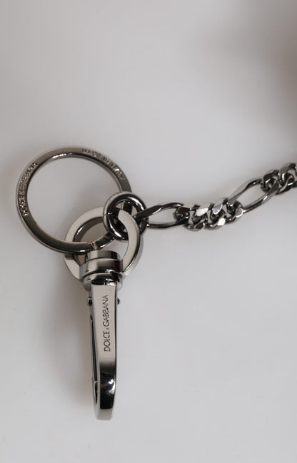 Dolce & Gabbana Red Black Polyester Animal Silhouette Keychain Keyring