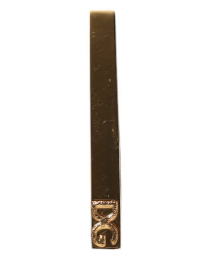 Dolce & Gabbana Gold Tone Brass Logo Branded Tie Clip Bar