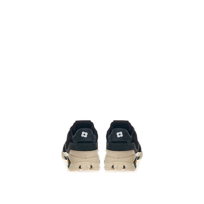 Lardini Black Suede Leather Athletic Sneakers