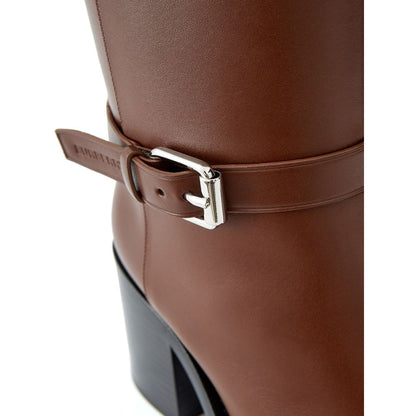 Burberry Brown Leather Ankle Boots