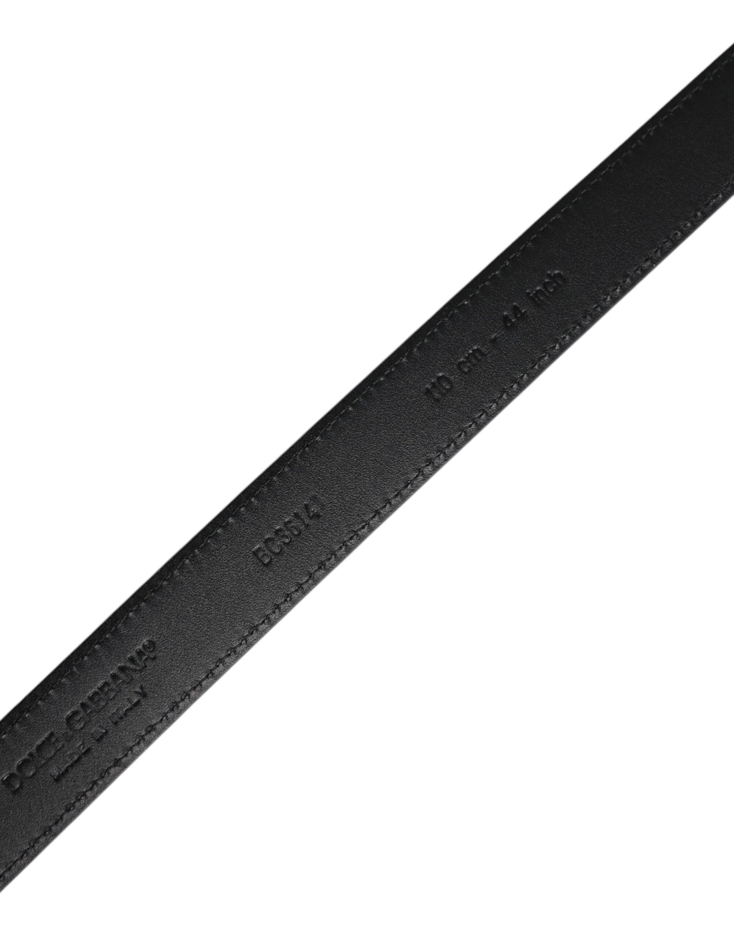Dolce & Gabbana Black Goat Leather Metal Buckle Classic Belt