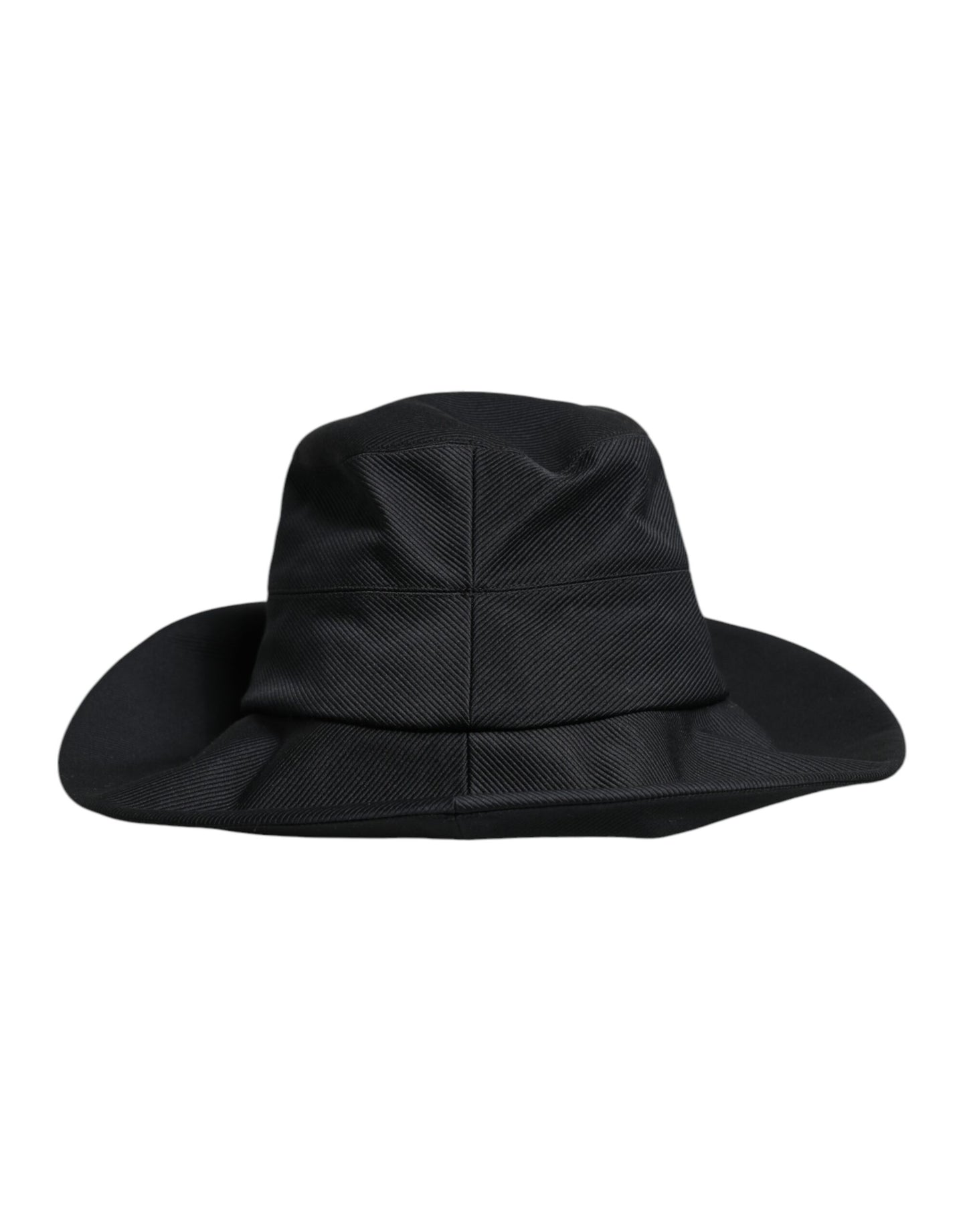 Dolce & Gabbana Black Cotton Wide Brim Fedora Hat