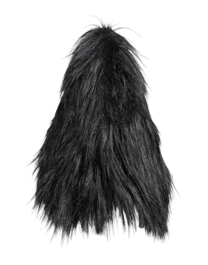 Dolce & Gabbana Black Acrylic Fur Womens Bucket Hat