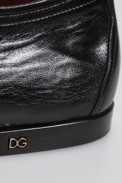 Dolce & Gabbana Black Leather Lace Up Derby Dress Formal Shoes