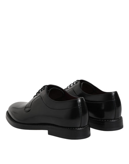 Dolce & Gabbana Black Leather Lace Up Derby Dress Formal Shoes