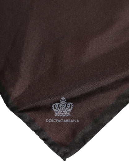 Dolce & Gabbana Brown DG Crown Silk Square Men Foulard Scarf