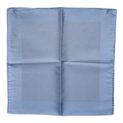 Dolce & Gabbana Light Blue Silk Square Men Foulard Scarf