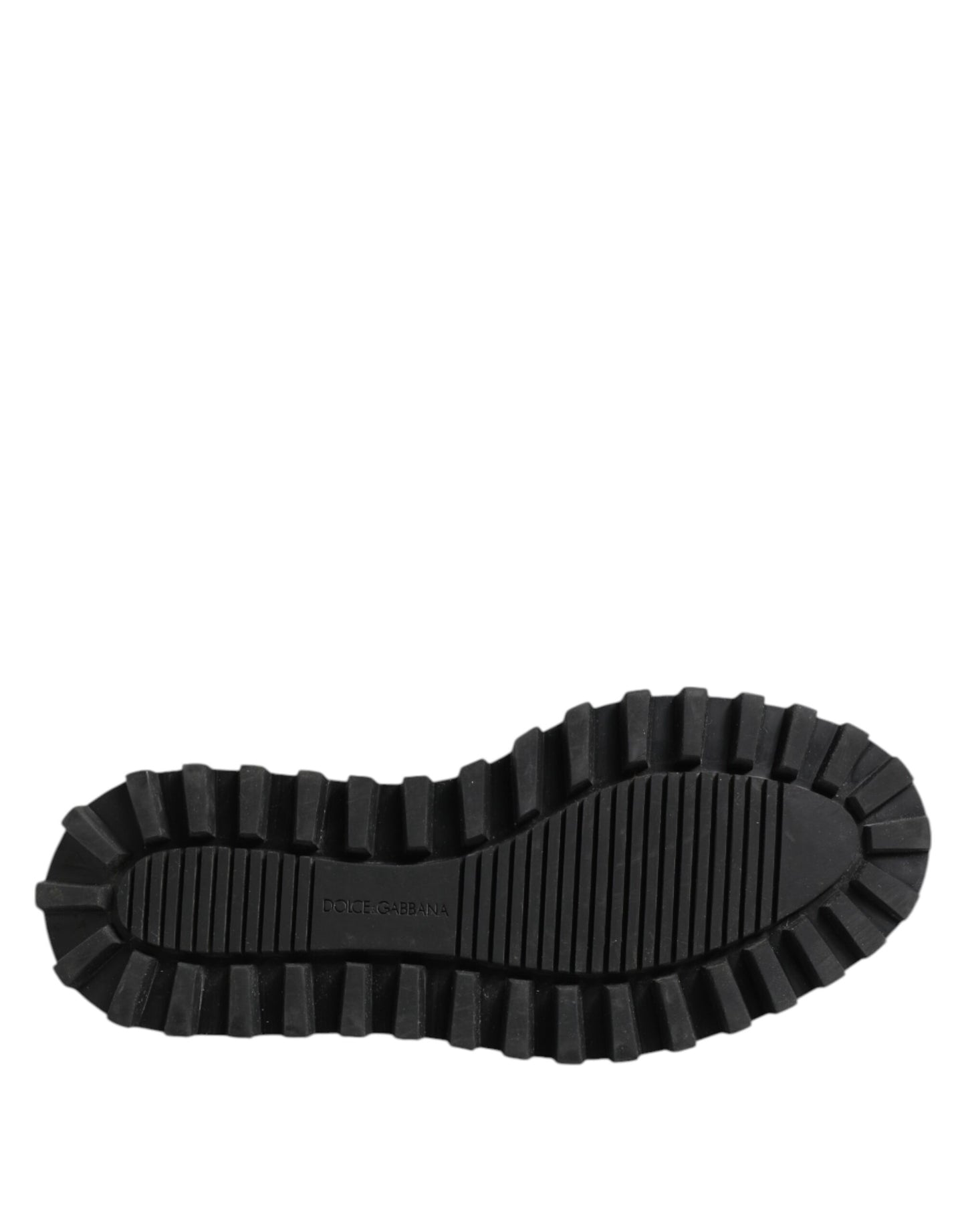 Dolce & Gabbana Black White Calfskin Chunky Derby Shoes