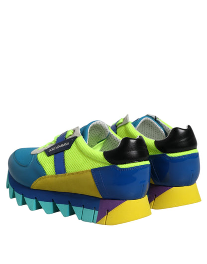 Dolce & Gabbana Multicolor Leather Low Top Men Sneakers Shoes