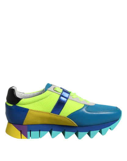 Dolce & Gabbana Multicolor Leather Low Top Men Sneakers Shoes