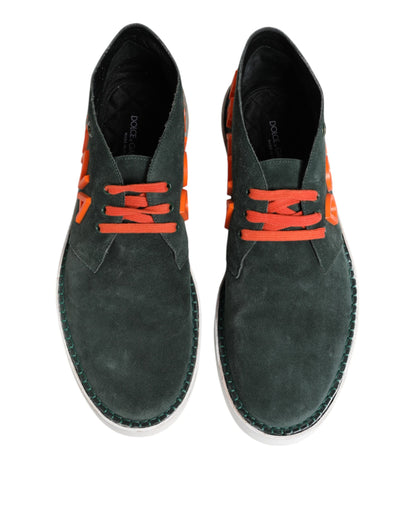 Dolce & Gabbana Green Derby Logo Casual Men Sneakers Shoes