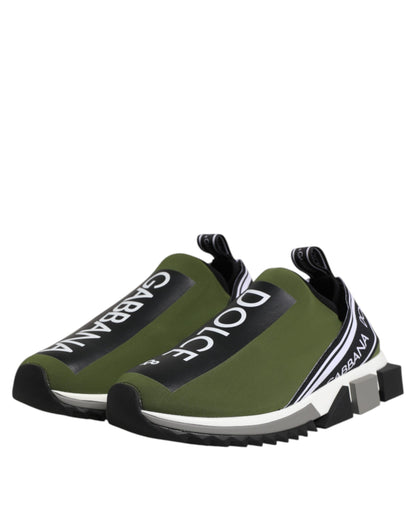 Dolce & Gabbana Green Logo Low Top Sorrento Men Sneakers Shoes