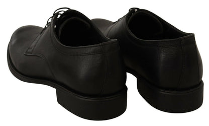 Dolce & Gabbana Black Lace Up Leather Men Formal Derby Shoes