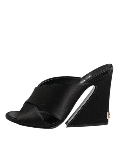 Dolce & Gabbana Black Keira Baroque High Heel Sandals Shoes