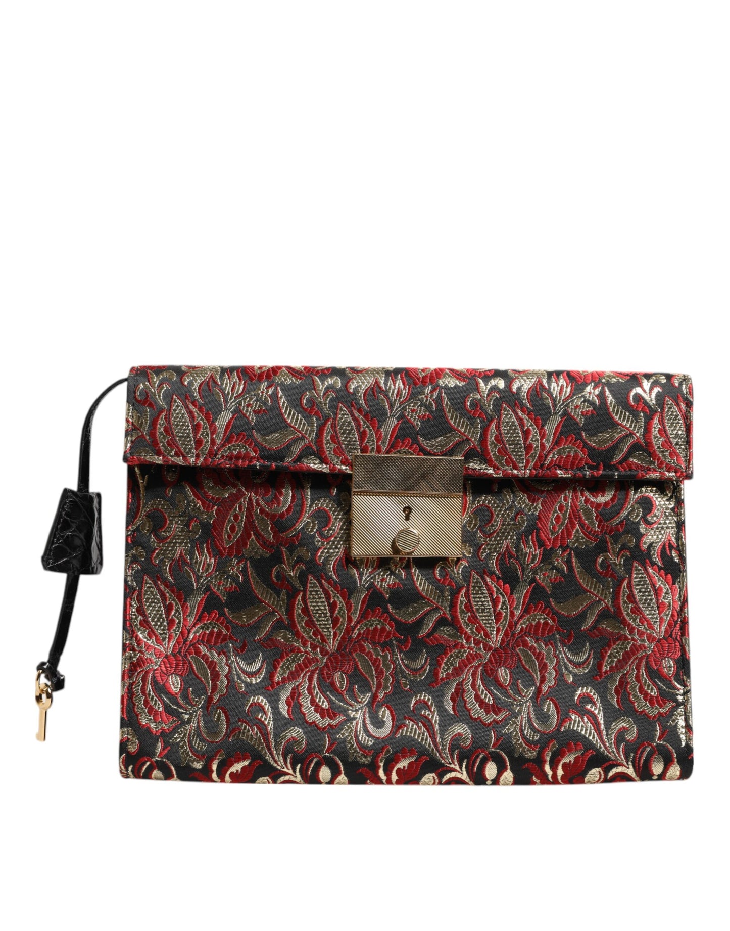 Dolce & Gabbana Multicolor Jacquard Floral Document Briefcase Bag