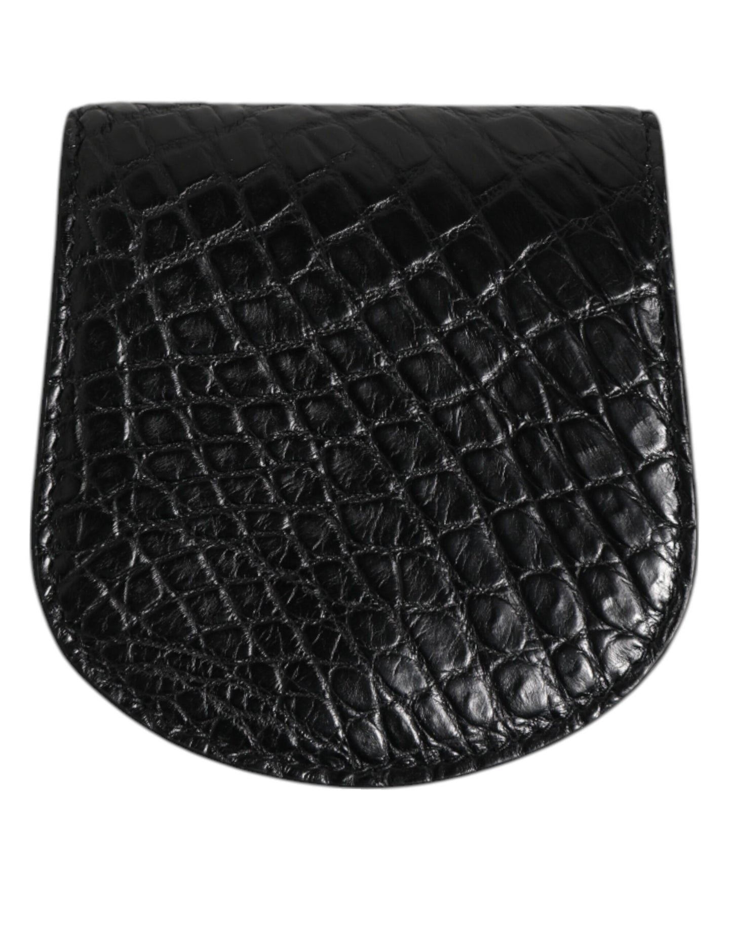 Dolce & Gabbana Black Exotic Skin Coin Condom Case Holder Pocket Wallet