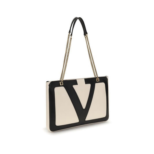 Valentino Garavani Beige Calf Leather Bos Taurus Shoulder Bag