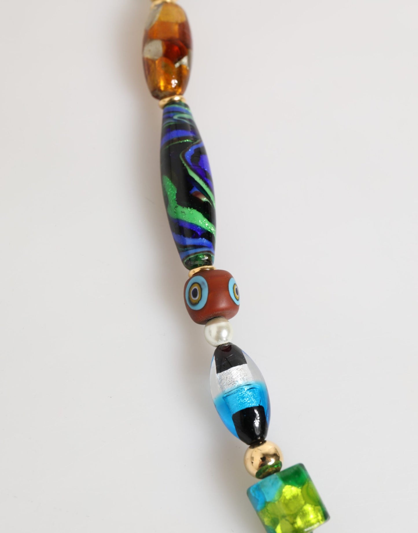 Dolce & Gabbana Multicolor Murano Glass Beads Brass Women Jewelry Necklace