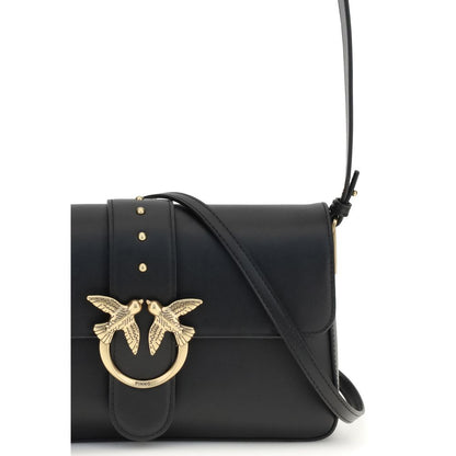 PINKO Black Leather Shoulder Bag