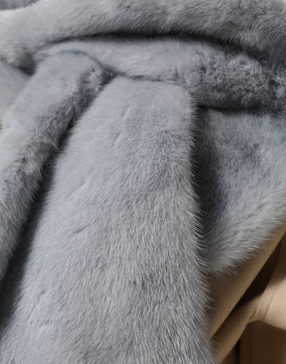 Dolce & Gabbana Powder Blue Mink Fur Neck Warmer Scarf