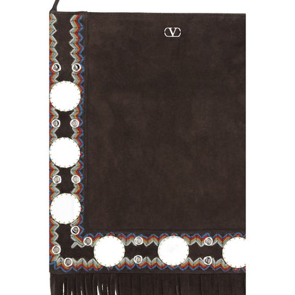 Valentino Garavani Brown Suede Leather Shoulder Bag