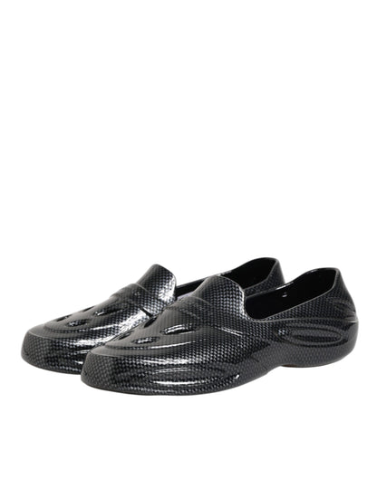 Dolce & Gabbana Black Rubber Slides Low Top Sneakers Shoes