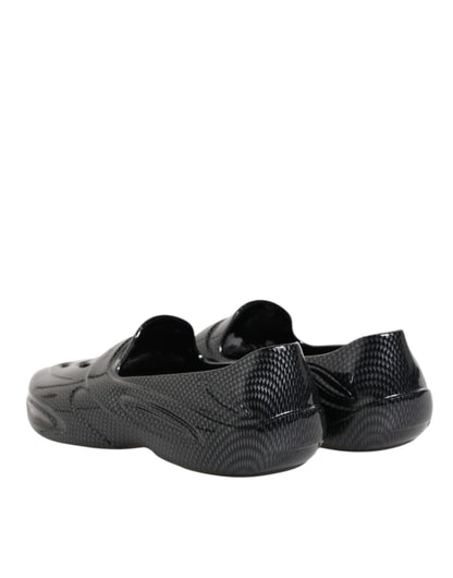 Dolce & Gabbana Black Rubber Slides Low Top Sneakers Shoes